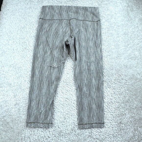 Lululemon Wunder Under Crop Arrow Jacquard Olive Gray Sage - Picture 3 of 11